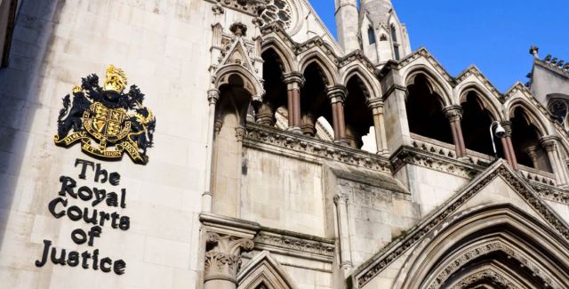 External view of  the Royal Courts of Justice building, London